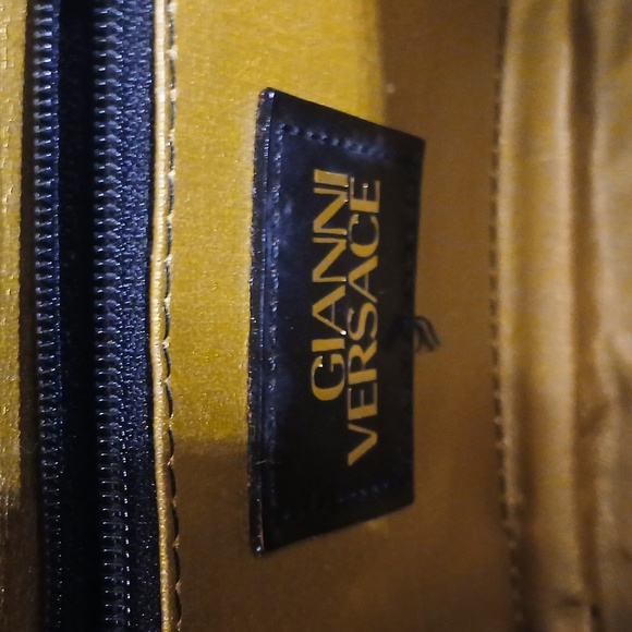 Authentic Gianni Versace Flower Leopard Vanity Hand Bag PVC Leathet - Picture 14 of 16